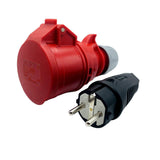 CEE-Adapter: Schuko-Stecker 230V auf CEE Kupplung 5-polig